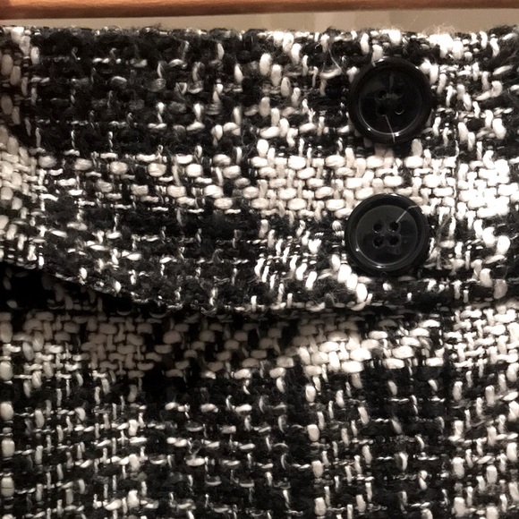 Vintage Ann Taylor Plaid Skirt, Black & White - Picture 3 of 7